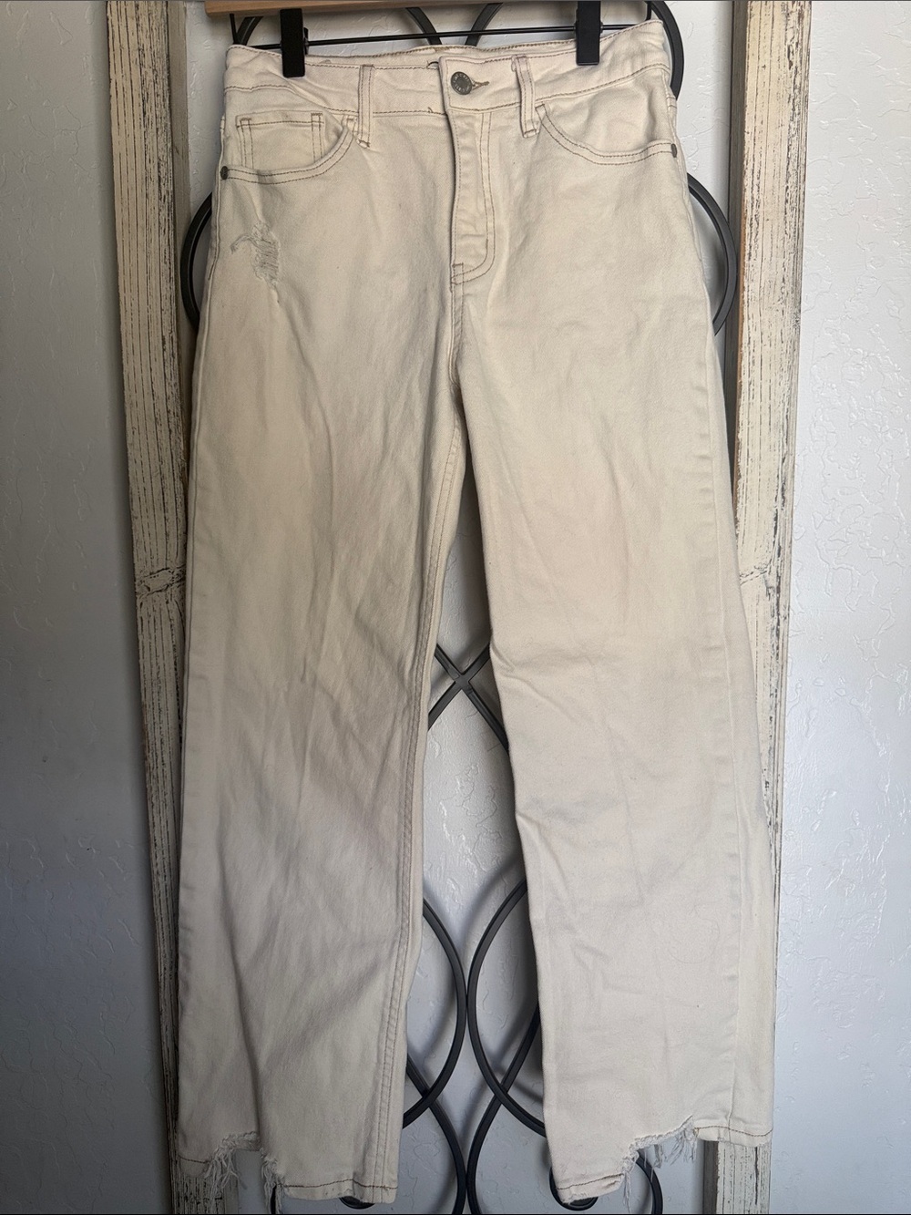 Art Class | Girls Beige Wide-Leg Jeans - Neutral Cream | Size 14
